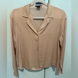 Rachel Roy Peach Button Up Blouse Small